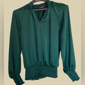 Vince Camuto Satin Green Blouse
